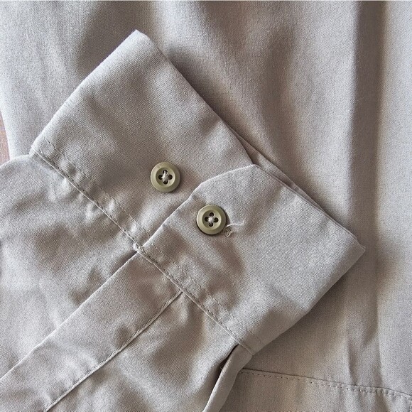 Dickies Long Sleeve Work Shirt Men’s L Khaki Button Front Durable Uniform - Picture 6 of 13